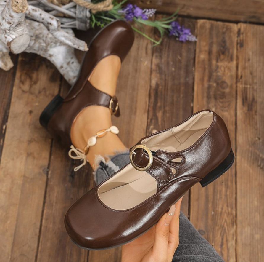 Giuseppina™ | Sapatos com Correia e Salto Largo