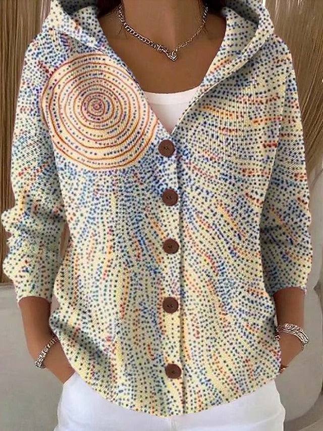 Palmira™ | Casaco de Malha Estampado com Capuz