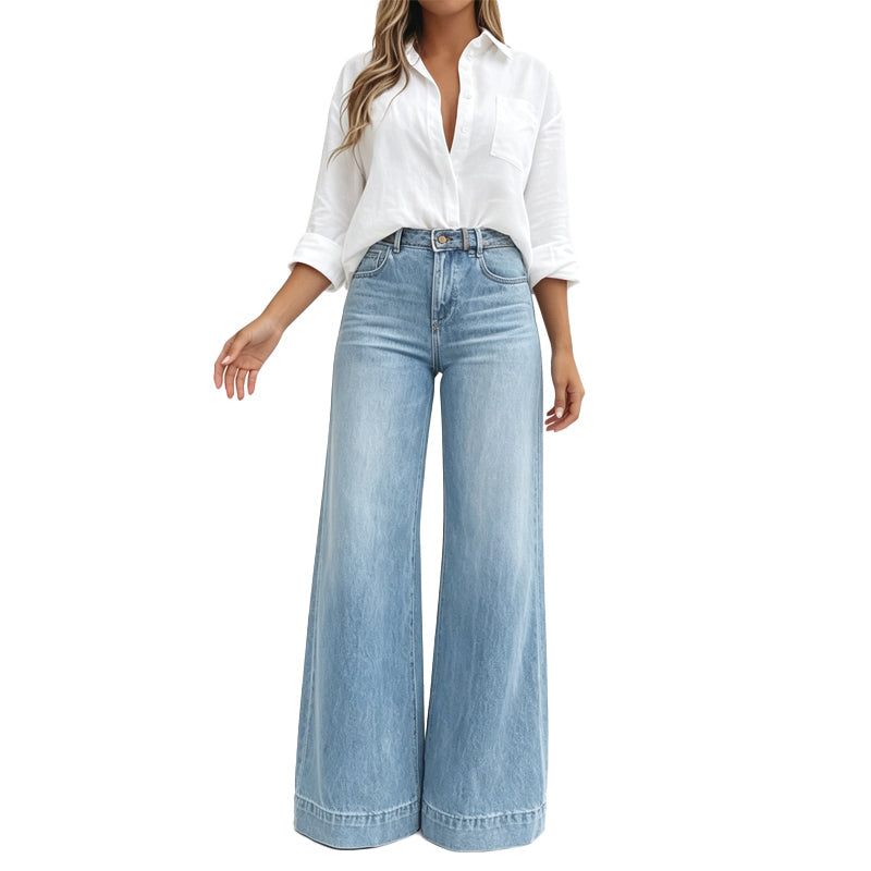 Aliénor™ | Jeans de Perna Larga Efeito Alongador