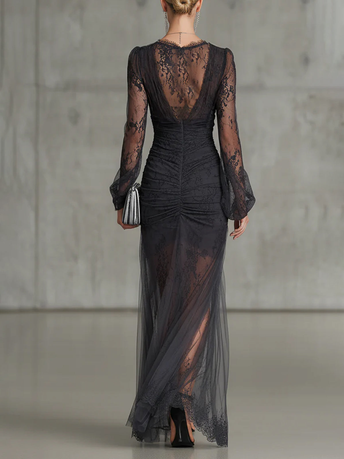 Quintina™ | Vestido Comprido com Decote em V e Fenda