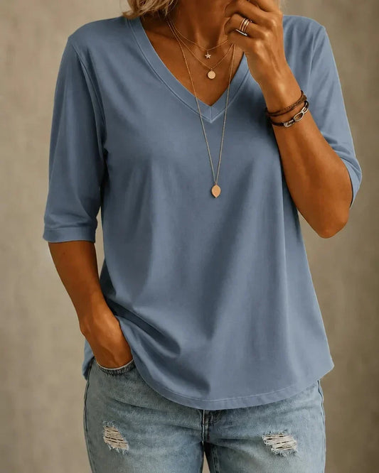 Maris™ | T-shirt Clássica com Decote em V