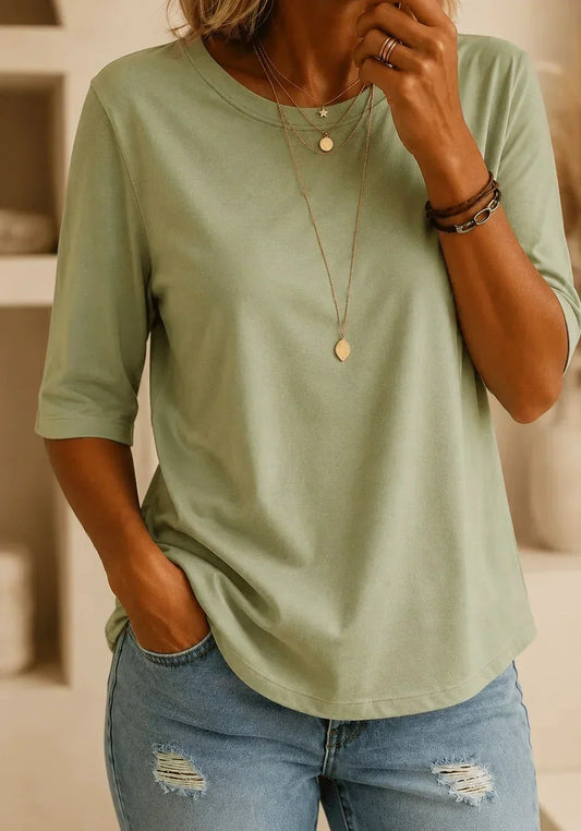 Sienna™ | T-shirt Essencial de Gola Redonda