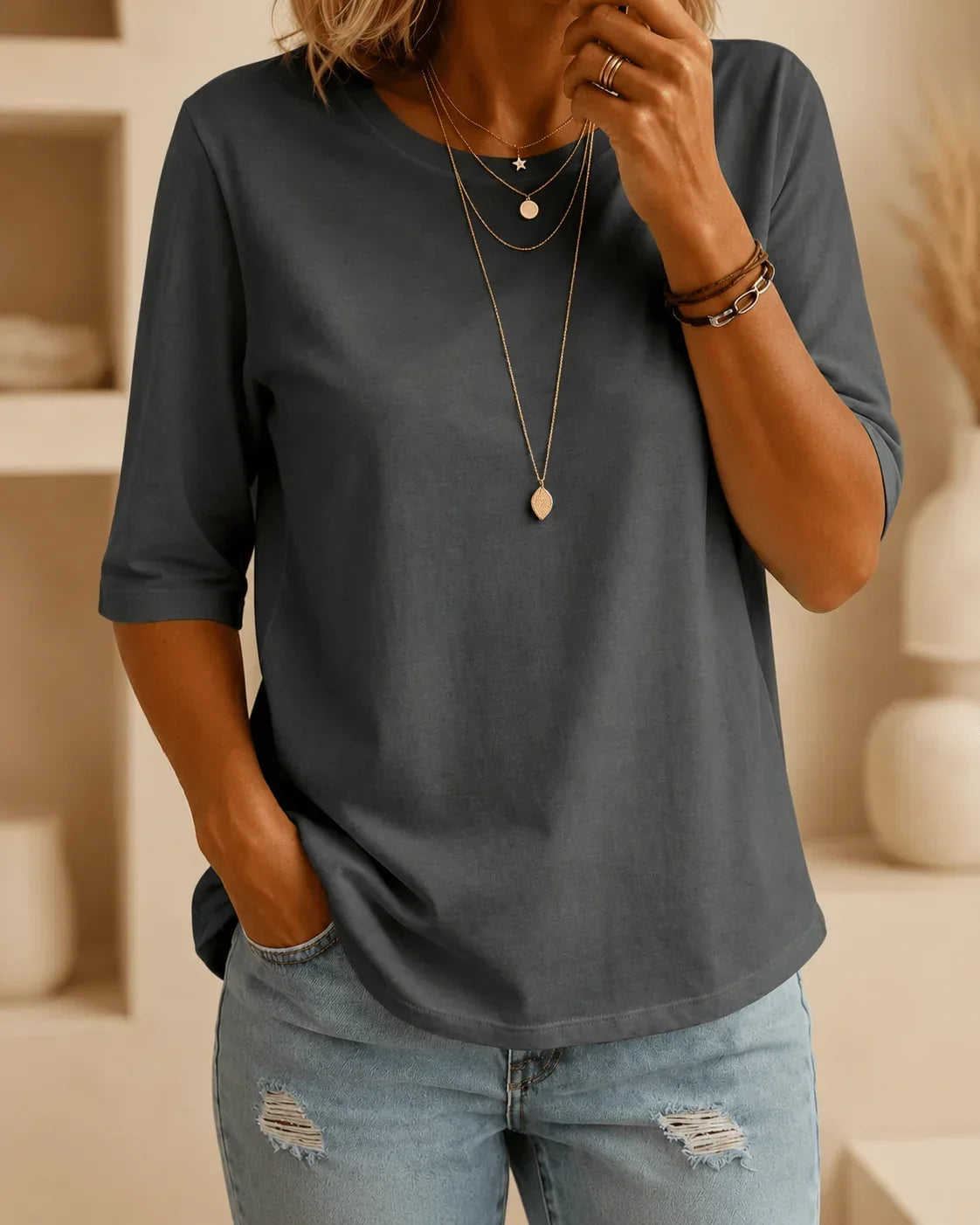 Sorella™ | T-shirt Essencial de Gola Redonda