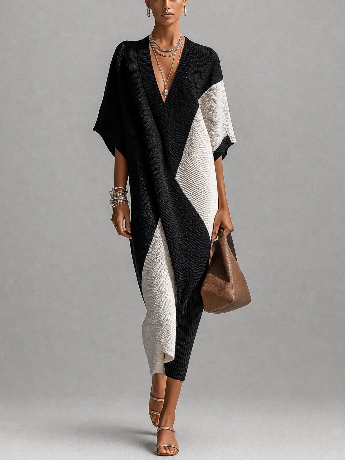 Véra™ | Vestido Ébano e Marfim