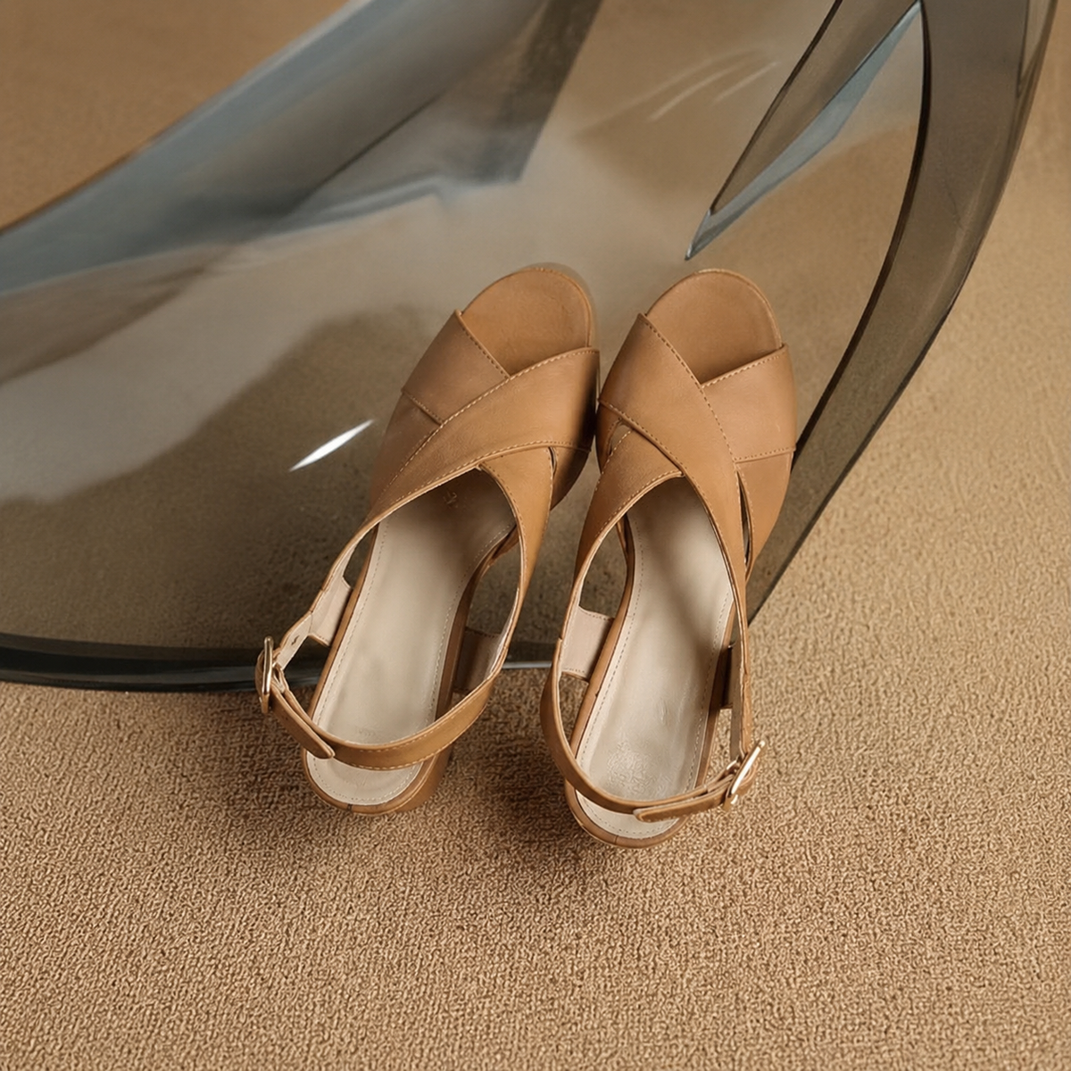 Delphine™ | Sandálias Elegantes de Salto Quadrado