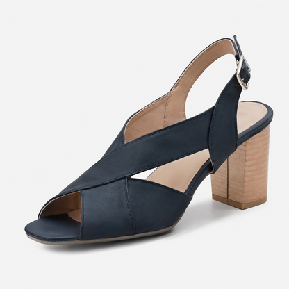 Delphine™ | Sandálias Elegantes de Salto Quadrado