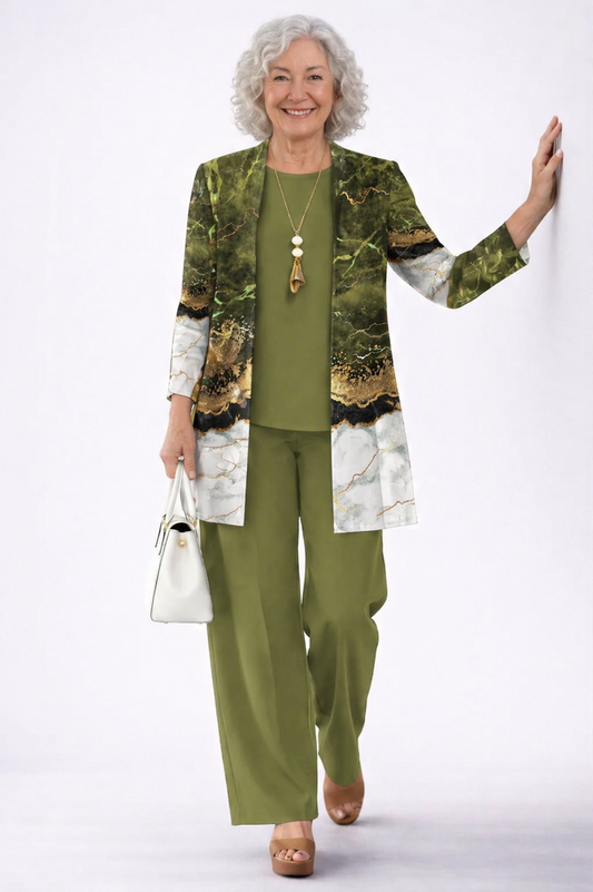 Ghislaine™ | Fato de três peças Elegância Clássica