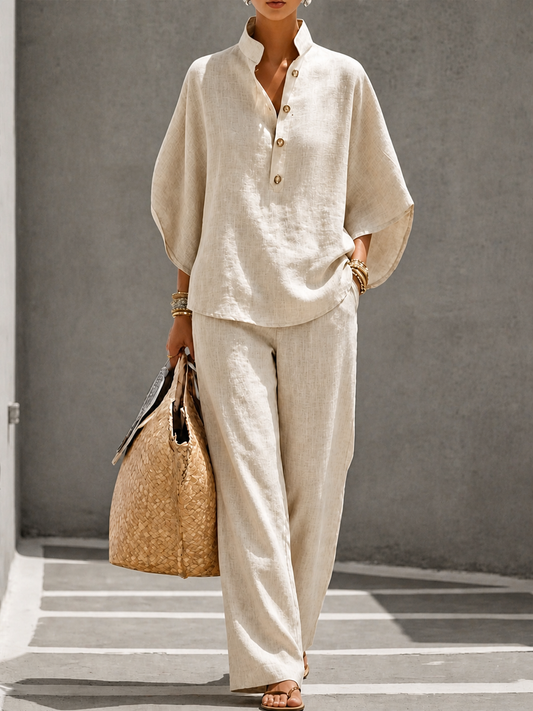 Ariel™ | Conjunto 100% Algodão · Fluidez & Elegância de Outono