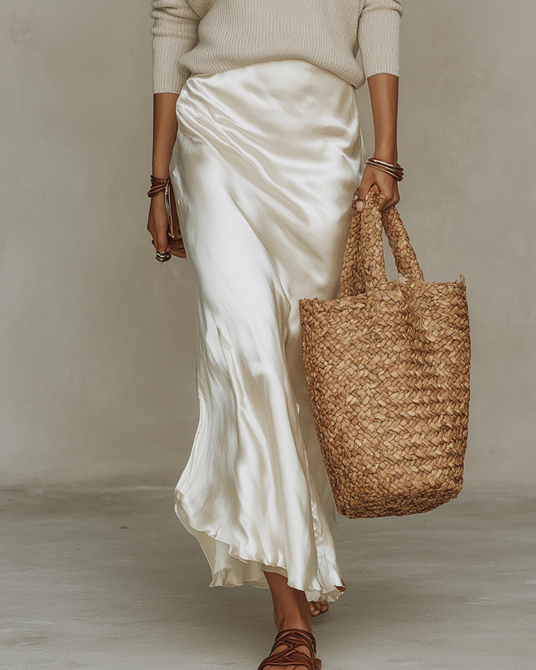 Capucine™ | Vestido midi acetinado elegante