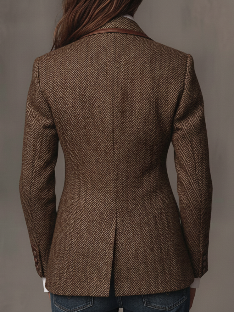 Domitille™ | Blazer de mulher com padrão espinhado e aplicações estampadas