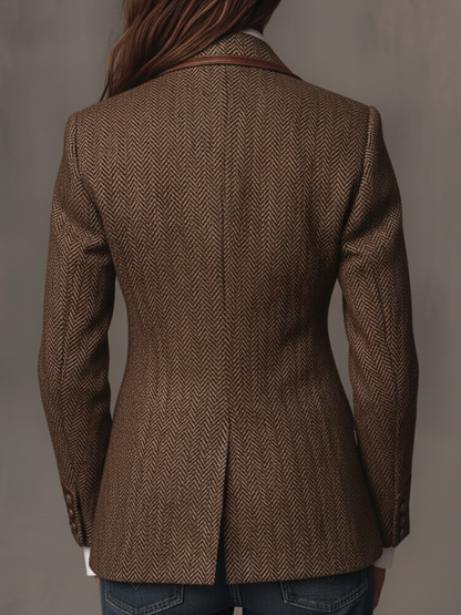 Domitille™ | Blazer de mulher com padrão espinhado e aplicações estampadas
