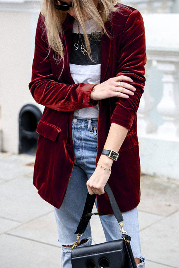 Larue™ | Blazer para mulher | Veludo