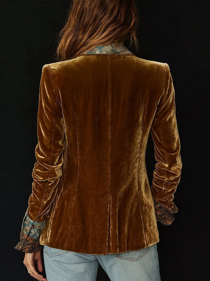 Marcela™ | Blazer Patchwork com Estampado Floral Vintage
