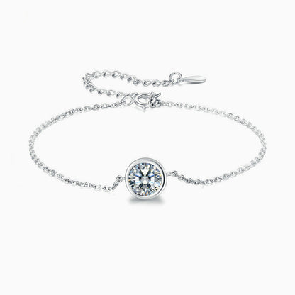 Lumière™ | Pulseira de Corrente Delicada com Cristal Solitário Cravado