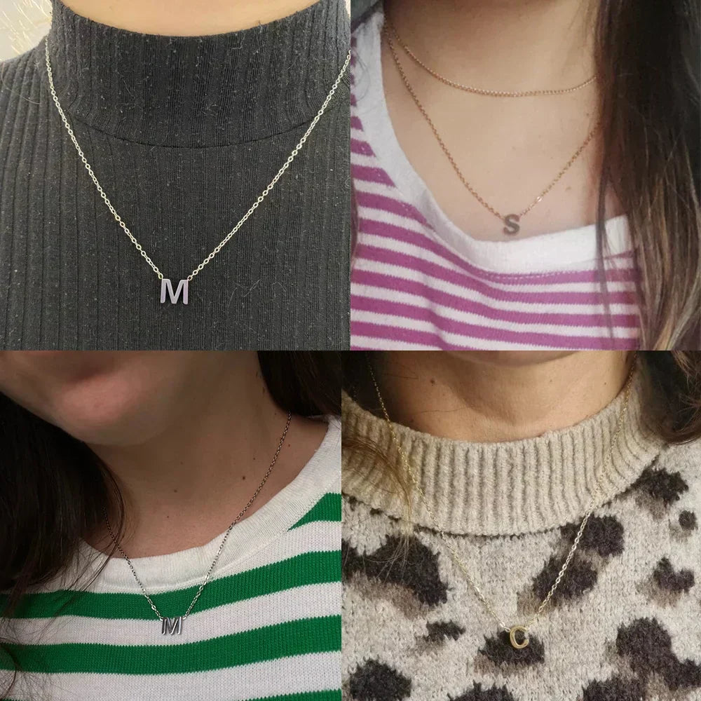 Sandrine™ | Colar com Pendente Alfabeto Brilhante