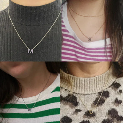 Sandrine™ | Colar com Pendente Alfabeto Brilhante