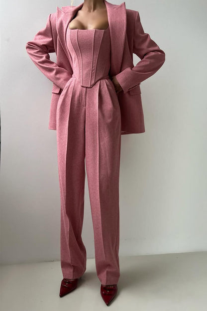 Dolce™ | Conjunto de três peças com blazer cruzado