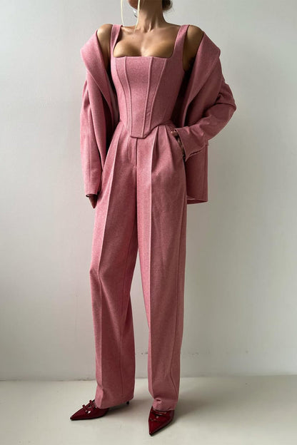 Dolce™ | Conjunto de três peças com blazer cruzado