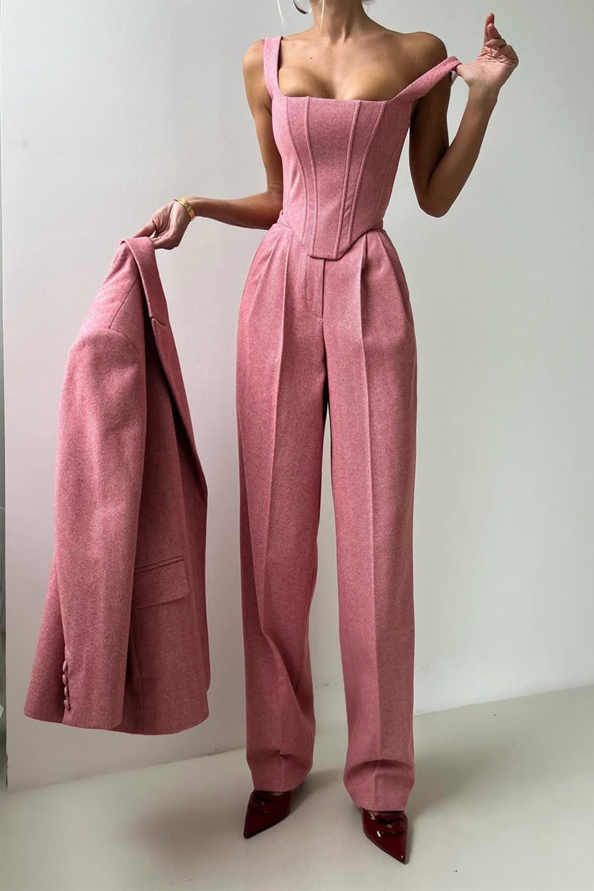 Dolce™ | Conjunto de três peças com blazer cruzado