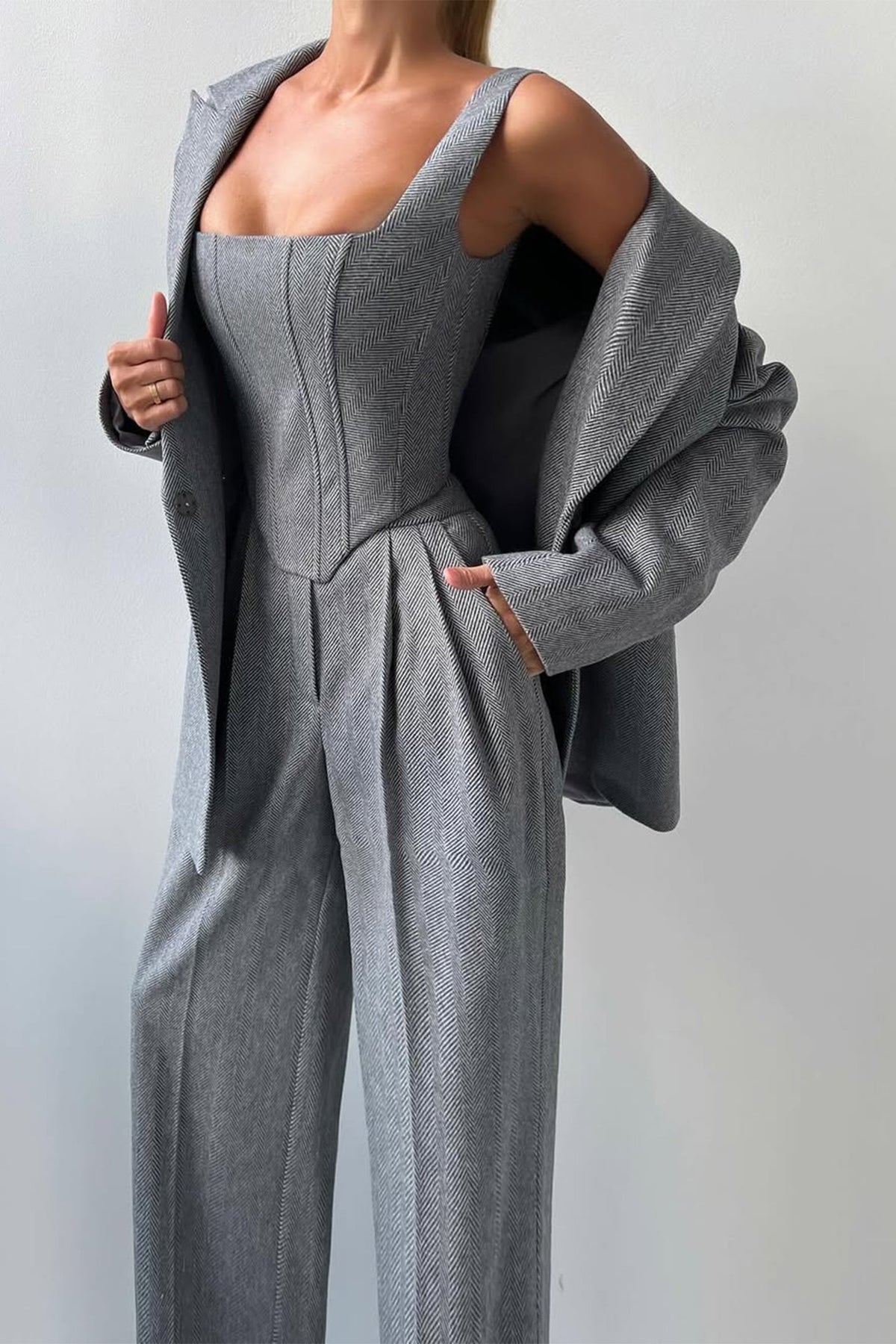 Dolce™ | Conjunto de três peças com blazer cruzado