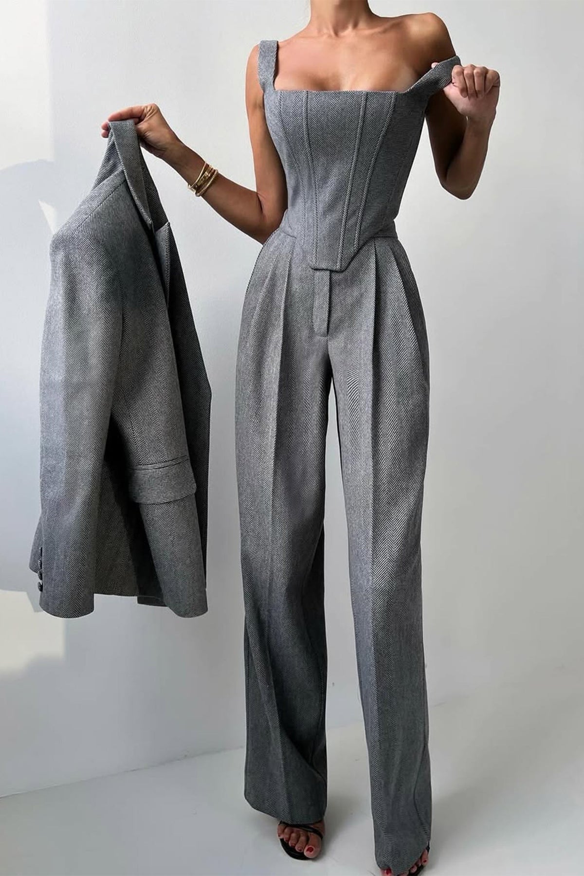 Dolce™ | Conjunto de três peças com blazer cruzado