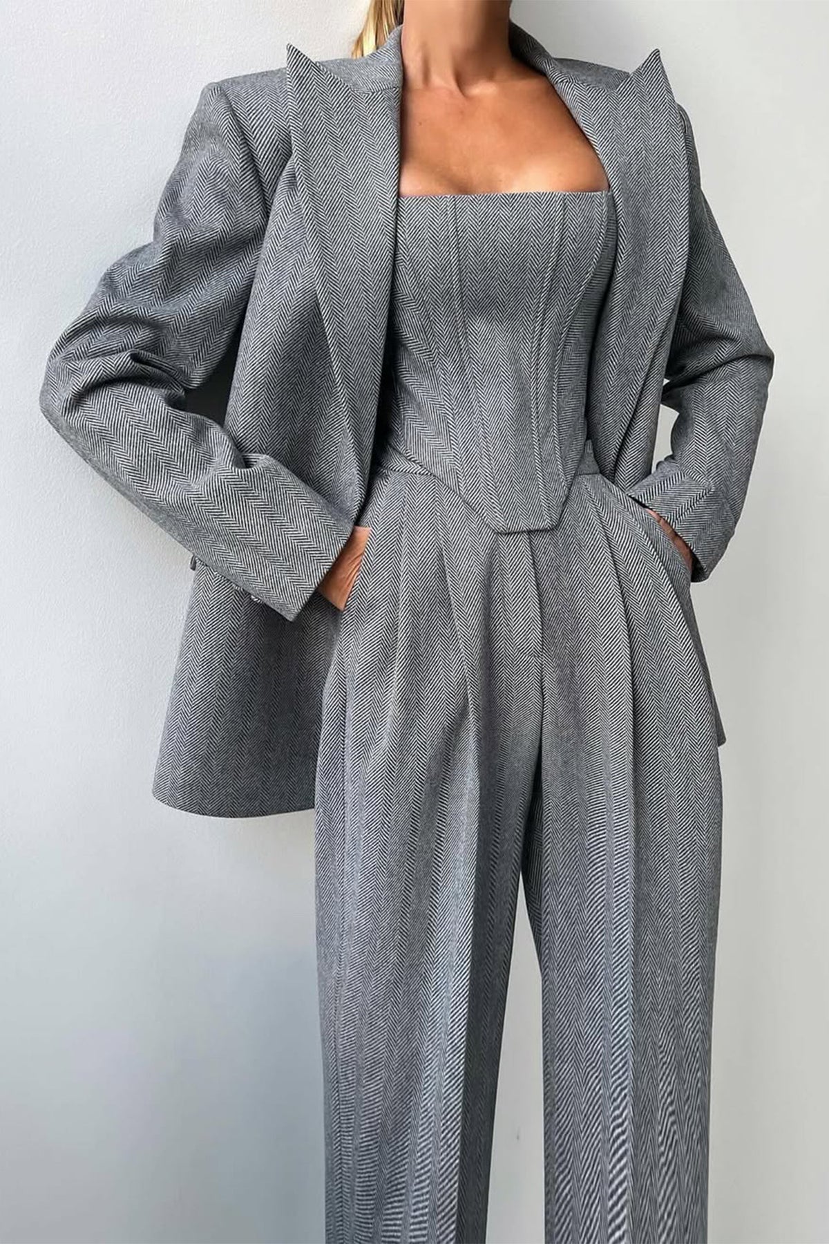 Dolce™ | Conjunto de três peças com blazer cruzado