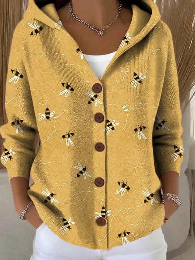 Palmira™ | Casaco de Malha Estampado com Capuz