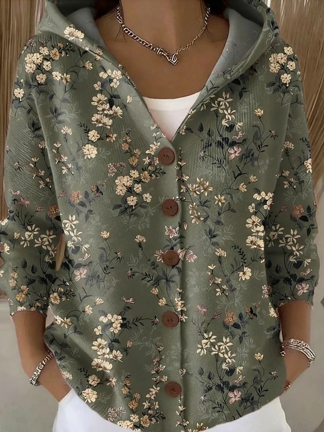 Palmira™ | Casaco de Malha Estampado com Capuz