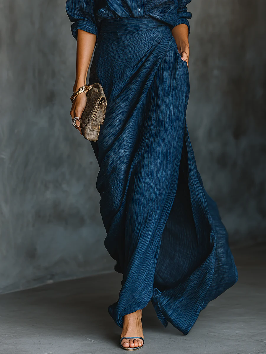 Joana™ | Conjunto Elegante de Camisa e Saia Comprida