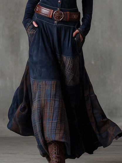 Clara™ | Vestido Comprido Efeito Camurça com Cinto