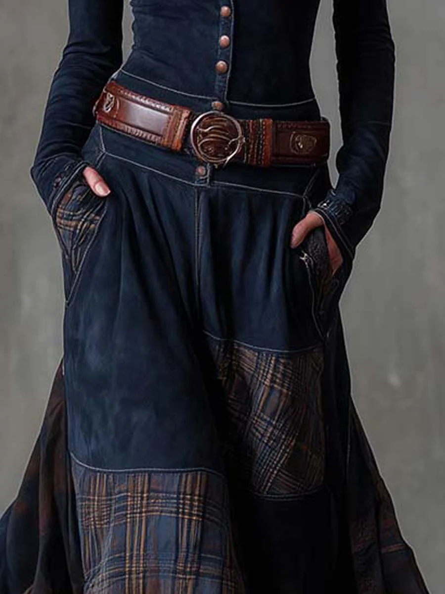 Clara™ | Vestido Comprido Efeito Camurça com Cinto