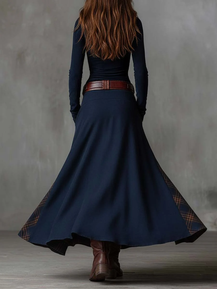 Clara™ | Vestido Comprido Efeito Camurça com Cinto