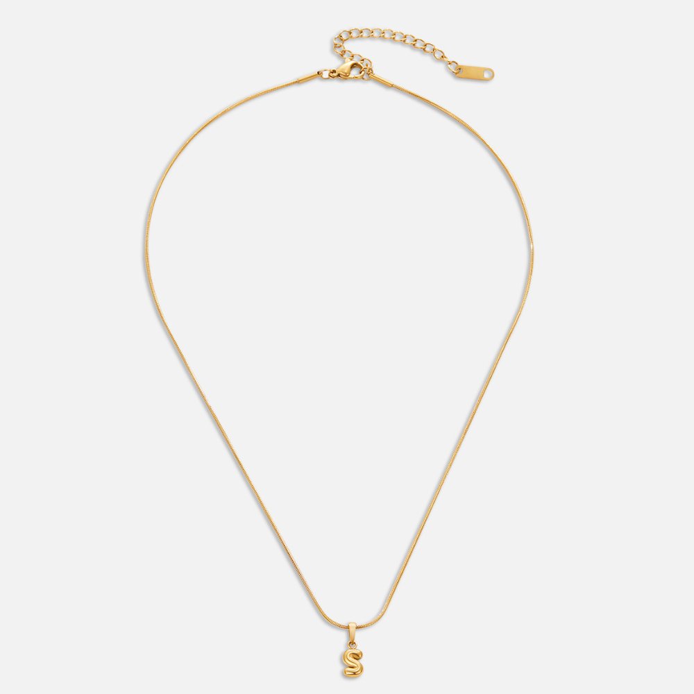 Émilie™ | Colar Letra Bubble Chic