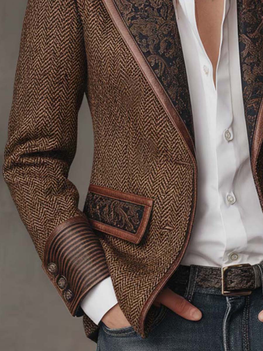 Domitille™ | Blazer de mulher com padrão espinhado e aplicações estampadas