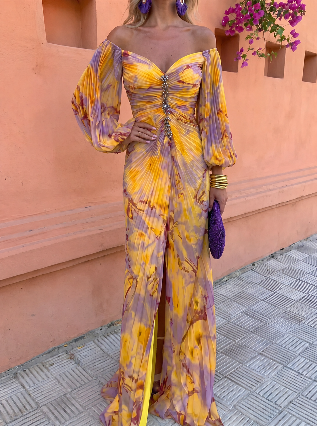 Greta™ | Vestido Comprido Floral com Decote Pronunciado