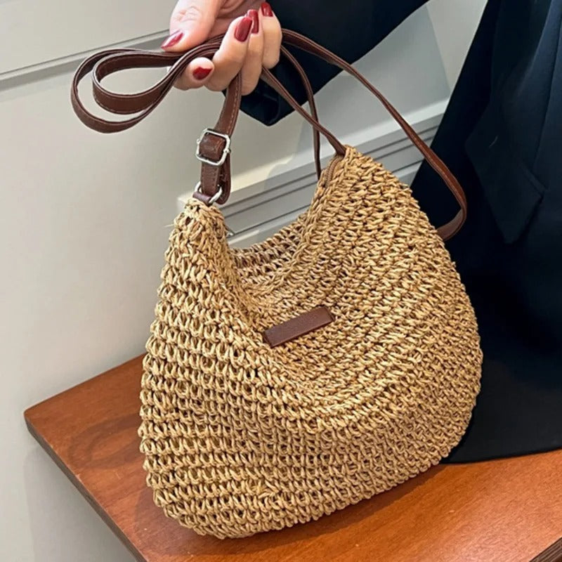 Camille™ | Mala Entrançada Elegante com Pegas Redondas