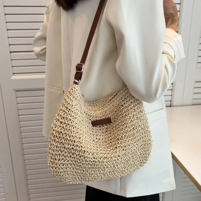 Camille™ | Mala Entrançada Elegante com Pegas Redondas