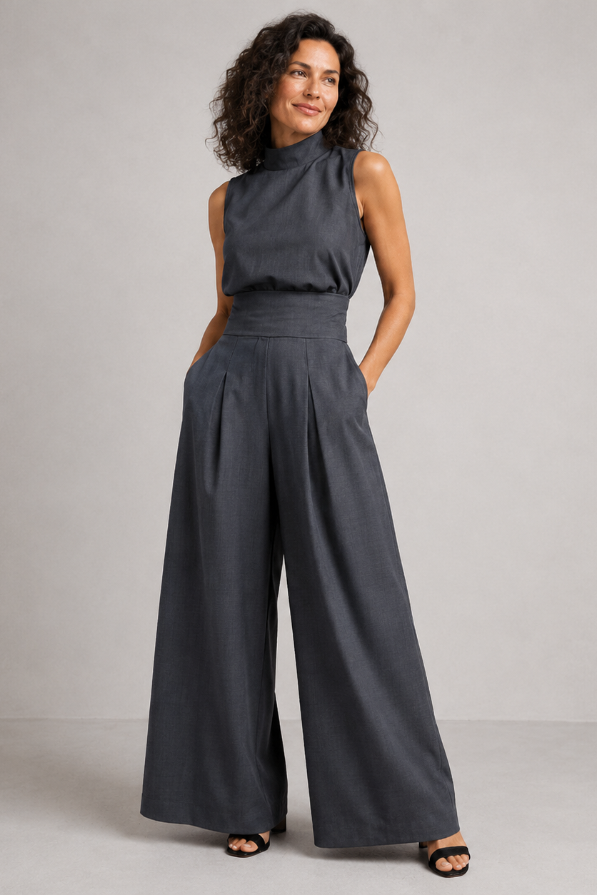 Sofia™ | Conjunto de Duas Peças em Bambu e Linho, Fluido e Elegante