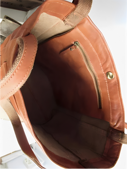 Toni™ | Mala em Pele Elegante com Forro em Camurça