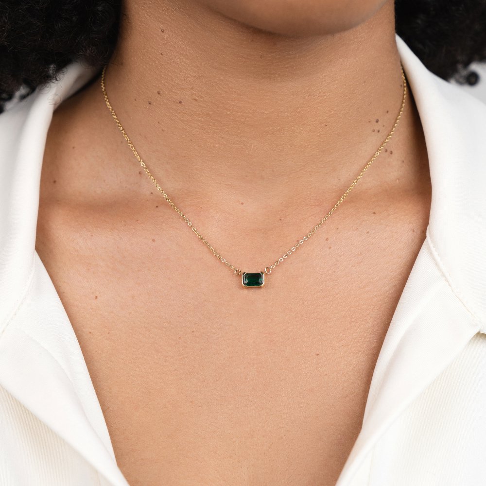 Léonie™ | Colar de Esmeralda Delicado