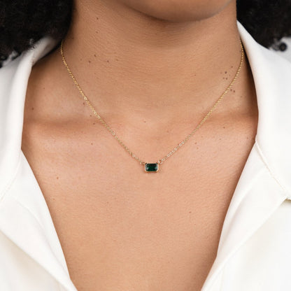 Léonie™ | Colar de Esmeralda Delicado