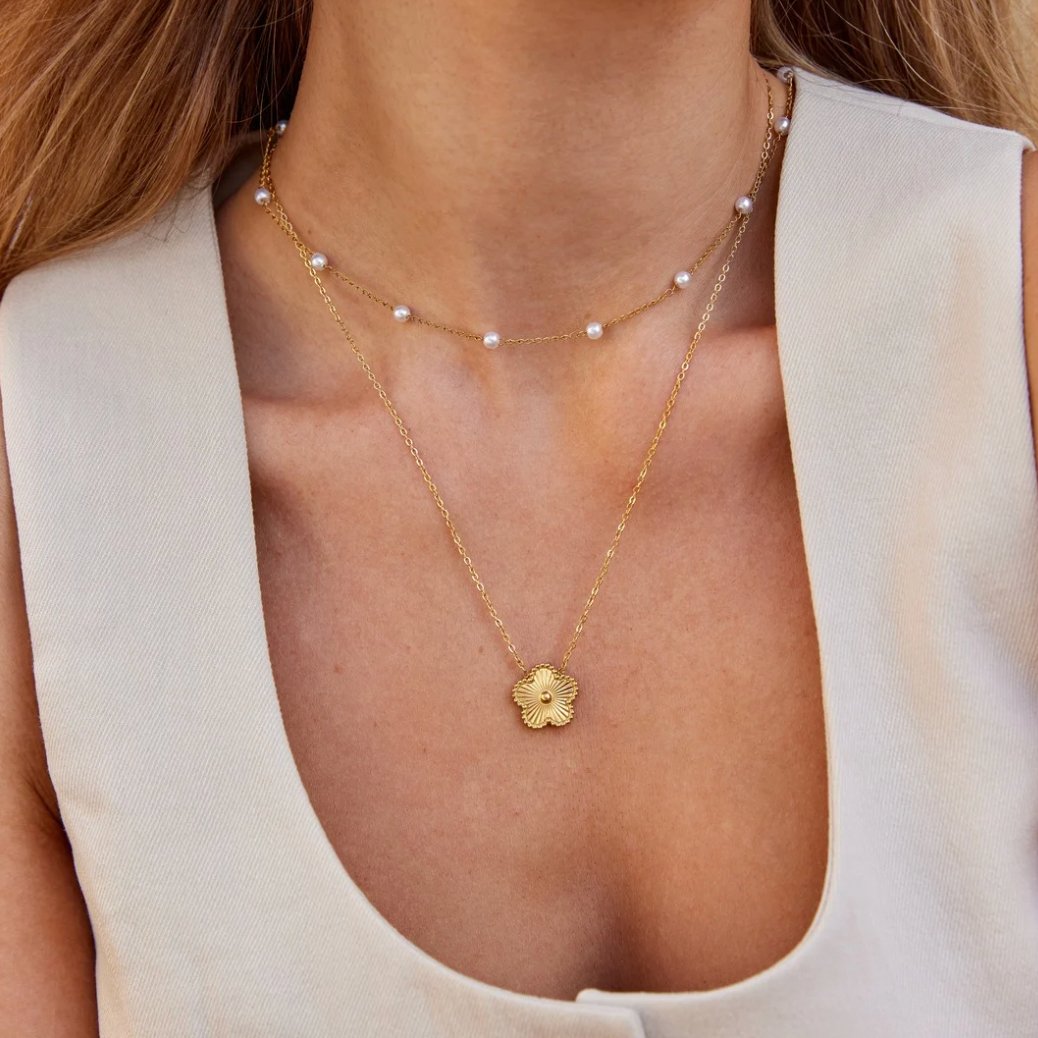 Suzanne™ | Colar de corrente com pérolas