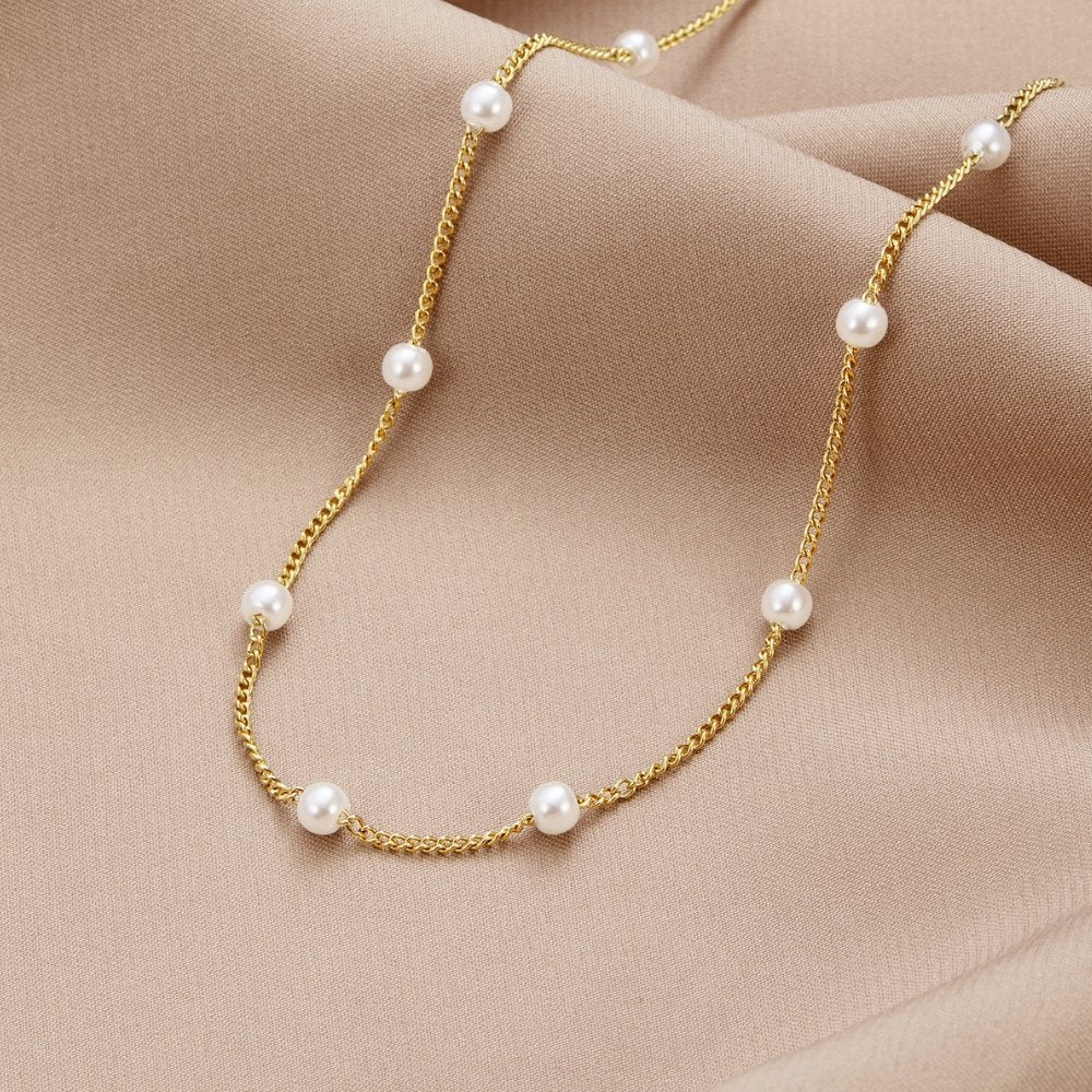 Suzanne™ | Colar de corrente com pérolas