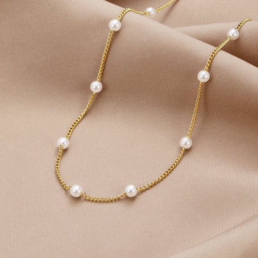 Aurore™ | Colar de corrente com pérolas