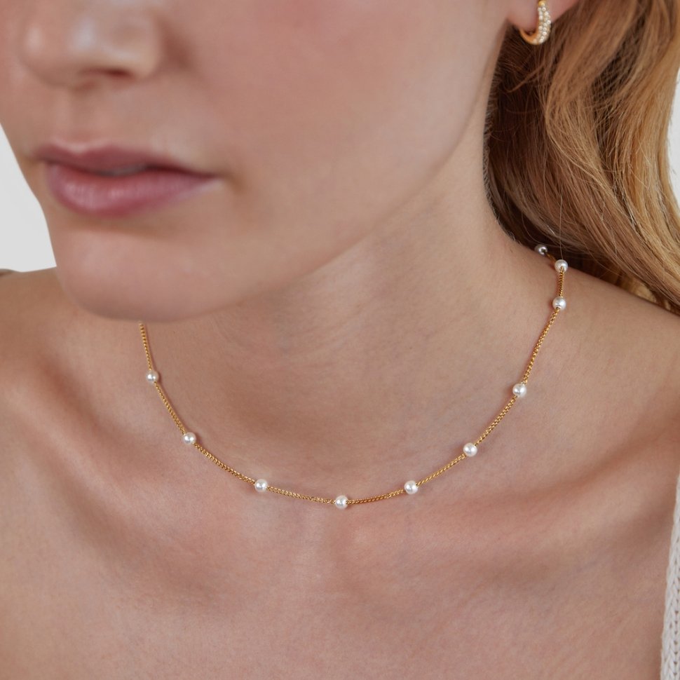 Suzanne™ | Colar de corrente com pérolas