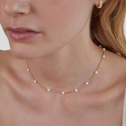 Suzanne™ | Colar de corrente com pérolas
