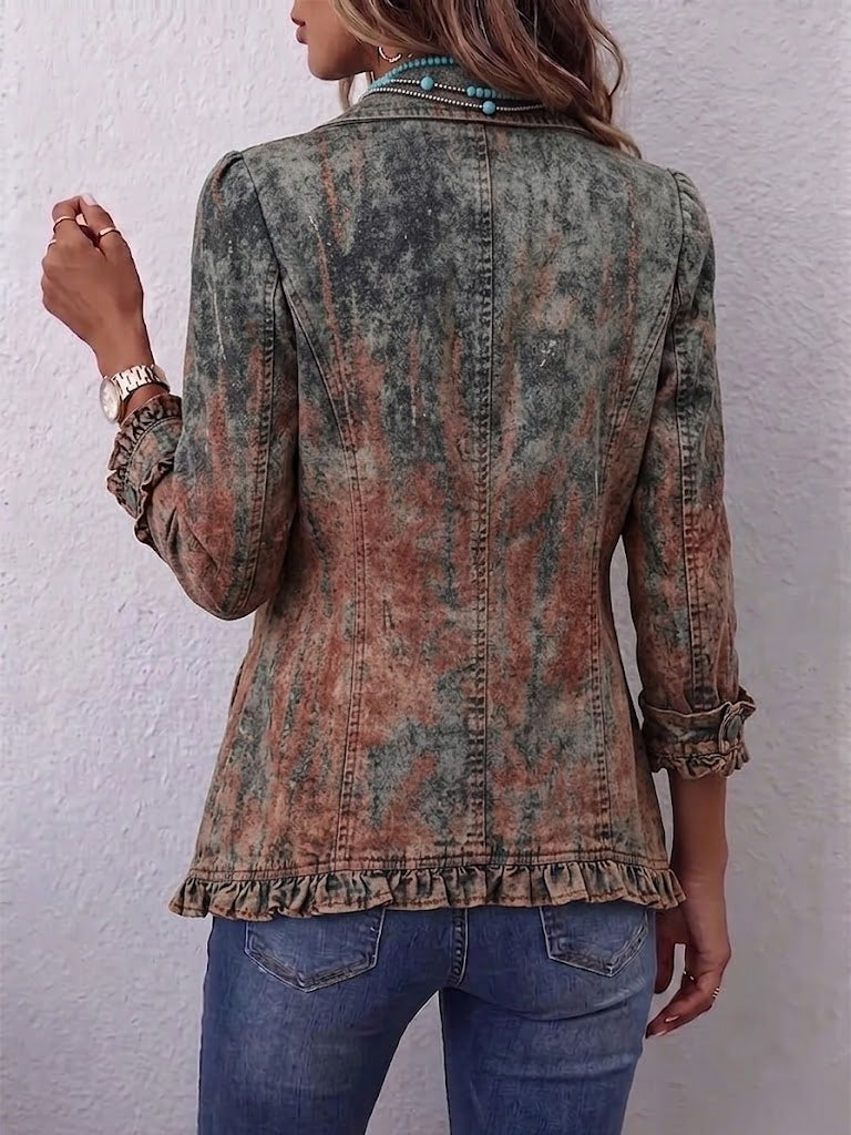 Geneviève™ | Casaco Texturado Degradé com Folhos