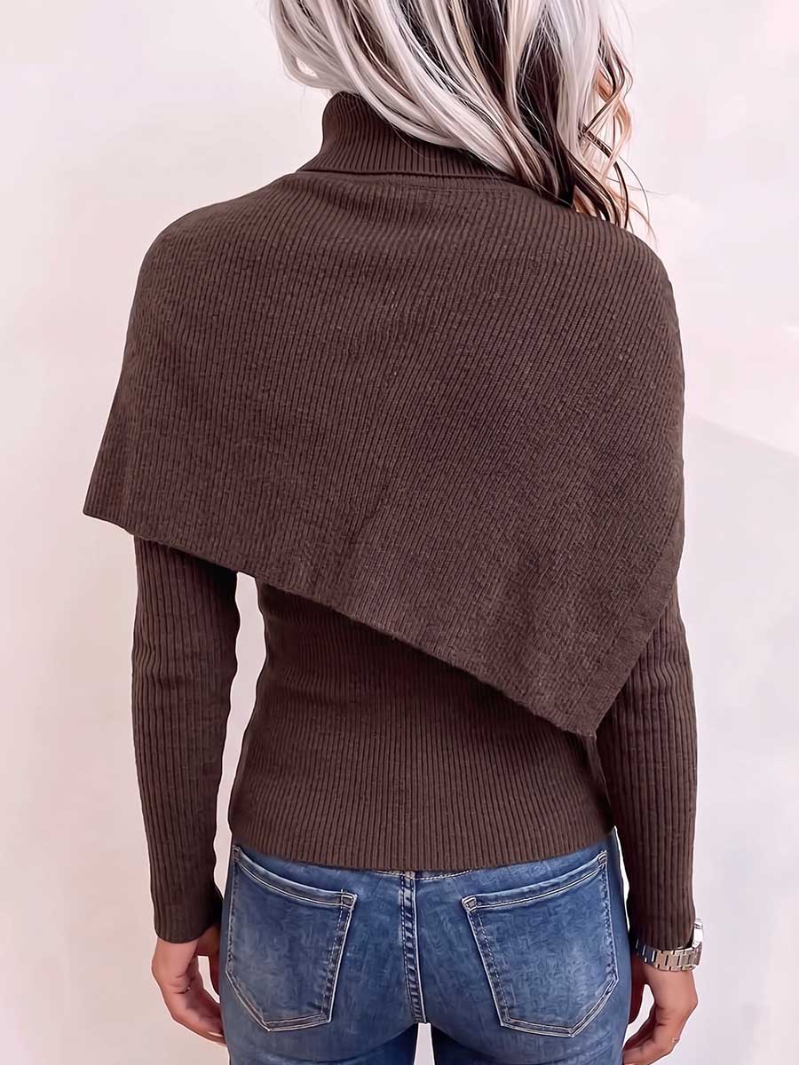 Solveig™ | Camisola de Duas Peças com Gola Subida e Pala Assimétrica