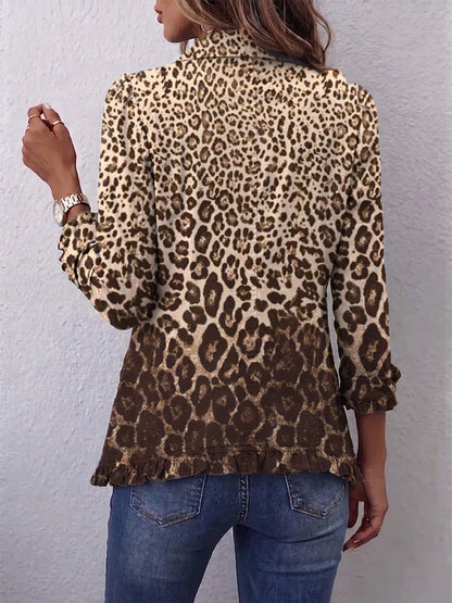 Renée™ | Casaco Leopardo com Folhos