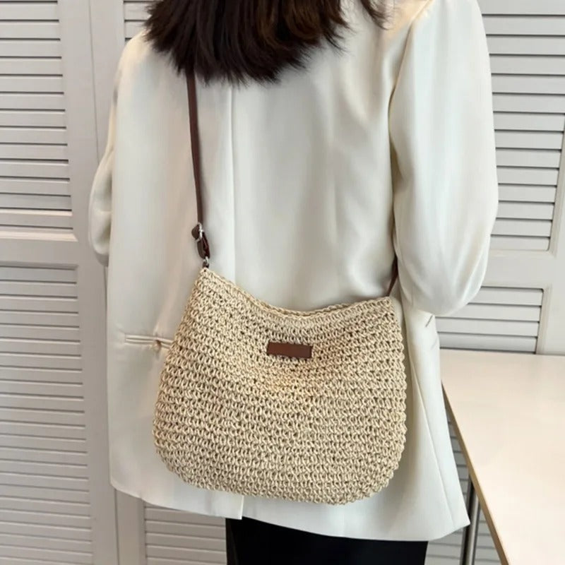 Camille™ | Mala Entrançada Elegante com Pegas Redondas
